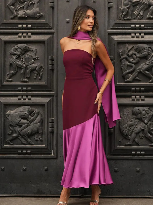 Ensley - Classy Two-Tone Dress