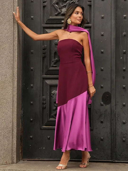 Ensley - Classy Two-Tone Dress