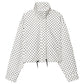Women’s Oversized Polka Dot Cropped Bomber Jacket with Zip Front