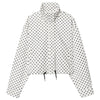Women’s Oversized Polka Dot Cropped Bomber Jacket with Zip Front
