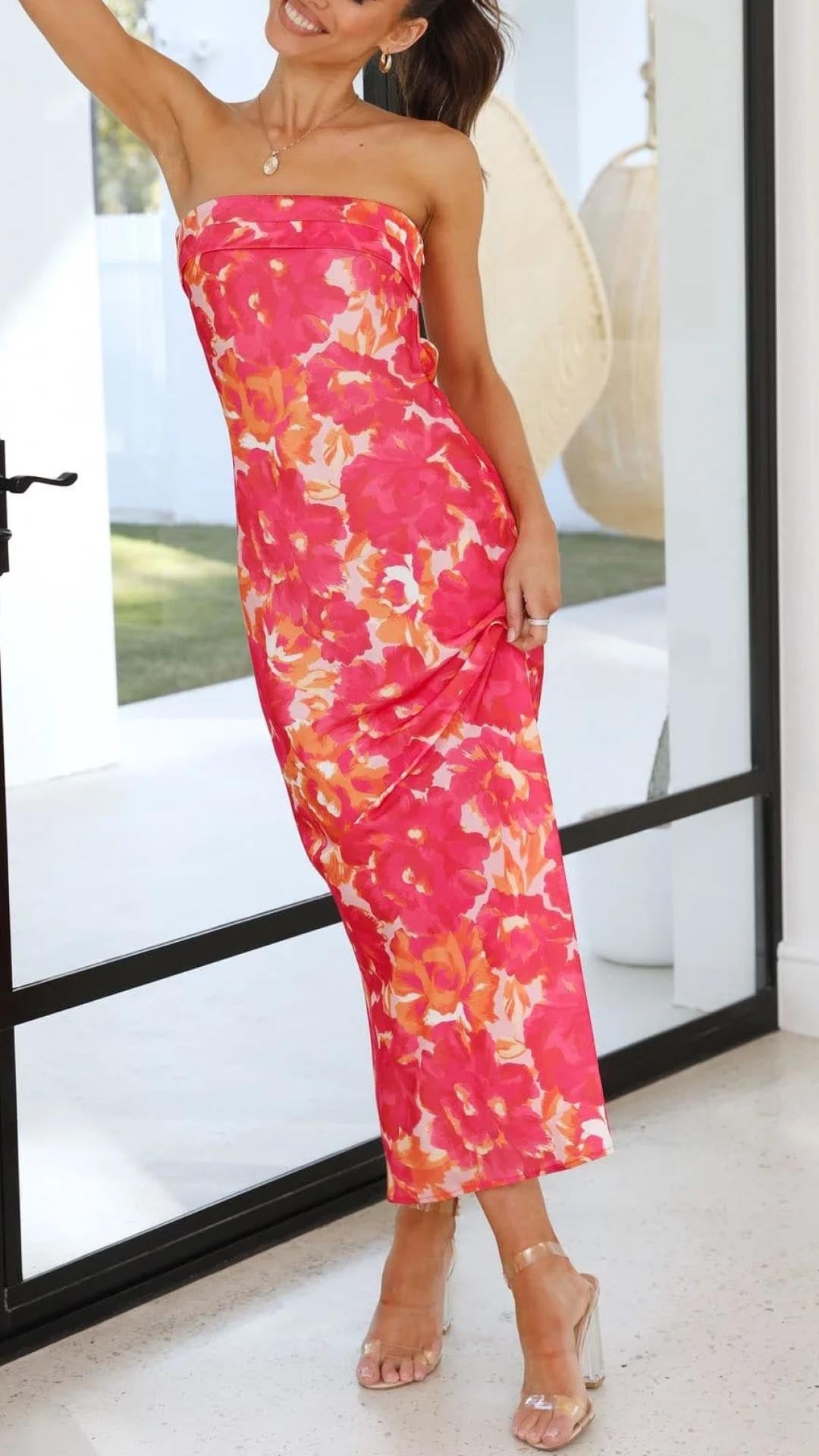 Jodie - Chic Strapless Midi Dress