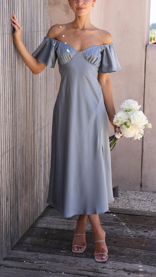 Nalani - Butterfly Sleeve Off-Shoulder Maxi Dress