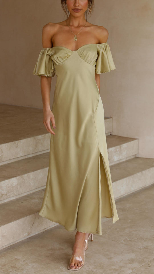 Nalani - Butterfly Sleeve Off-Shoulder Maxi Dress