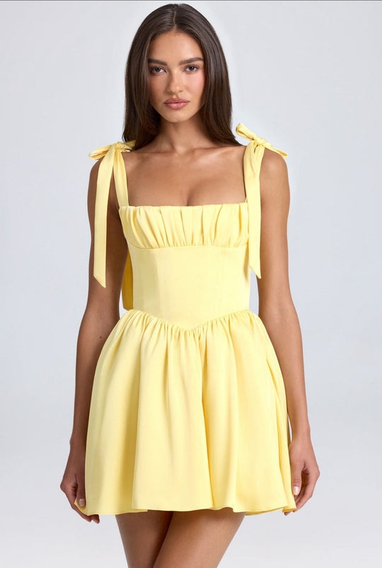 Reza - Sleeveless with Tie-Straps Midi Dress
