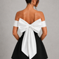 Women’s Bardot Bubble Mini Dress with Statement Bow Back