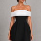 Women’s Bardot Bubble Mini Dress with Statement Bow Back