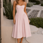 Women’s Corset Midi Dress with Lace-Up Back for Wedding & Occasion Wear