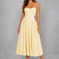 Women’s Corset Midi Dress with Lace-Up Back for Wedding & Occasion Wear