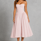 Women’s Corset Midi Dress with Lace-Up Back for Wedding & Occasion Wear