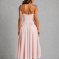 Women’s Corset Midi Dress with Lace-Up Back for Wedding & Occasion Wear