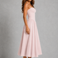 Women’s Corset Midi Dress with Lace-Up Back for Wedding & Occasion Wear