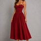 Women’s Corset Midi Dress with Lace-Up Back for Wedding & Occasion Wear