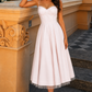 Women’s Corset Midi Dress with Sweetheart Neckline for Wedding & Occasion Wear