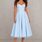 Women’s Corset Midi Dress with Sweetheart Neckline for Wedding & Occasion Wear
