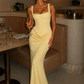 Women's Pleated Corset Maxi Dress - Wedding Guest Formal Evening Dress