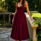 Women's Corset Midi Dress - Sweetheart Neck Wedding Guest Fit & Flare