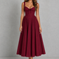 Women's Corset Midi Dress - Sweetheart Neck Wedding Guest Fit & Flare