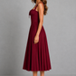 Women's Corset Midi Dress - Sweetheart Neck Wedding Guest Fit & Flare