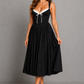 Women's Corset Midi Dress - Sweetheart Neck Wedding Guest Fit & Flare