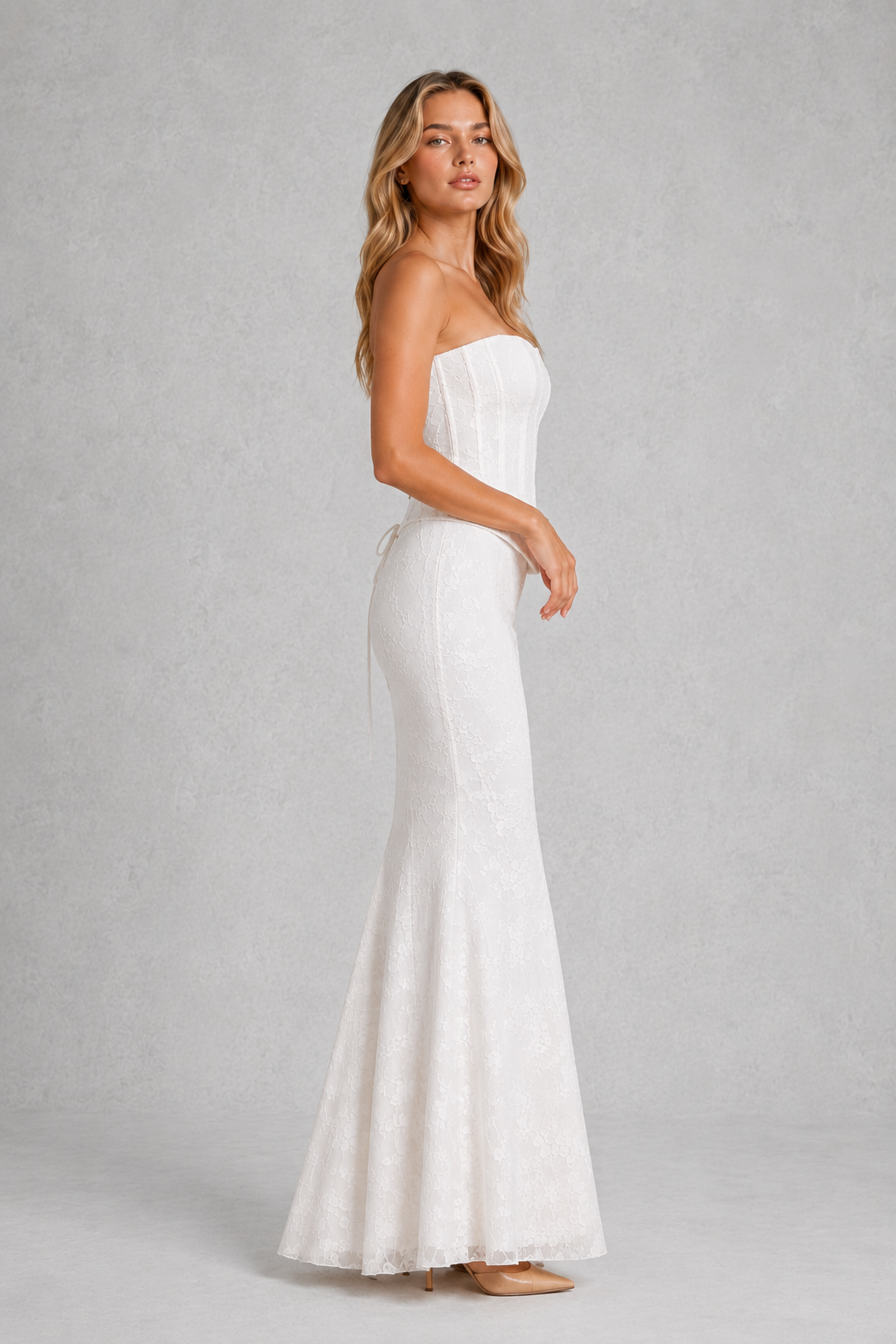 Women’s Corset Waist Gown with Embroidery –By Hayley
