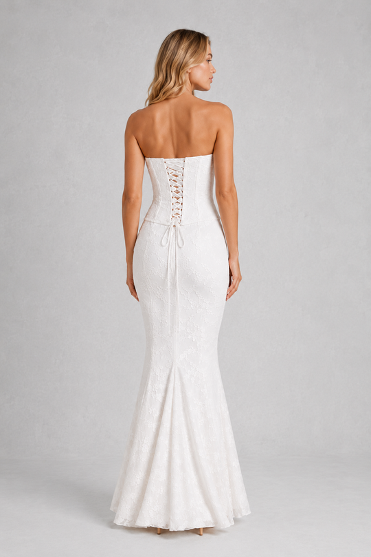 Women’s Corset Waist Gown with Embroidery –By Hayley