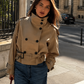 Women’s Cropped Trench Coat with Tailored Silhouette for Casual & Smart Wear