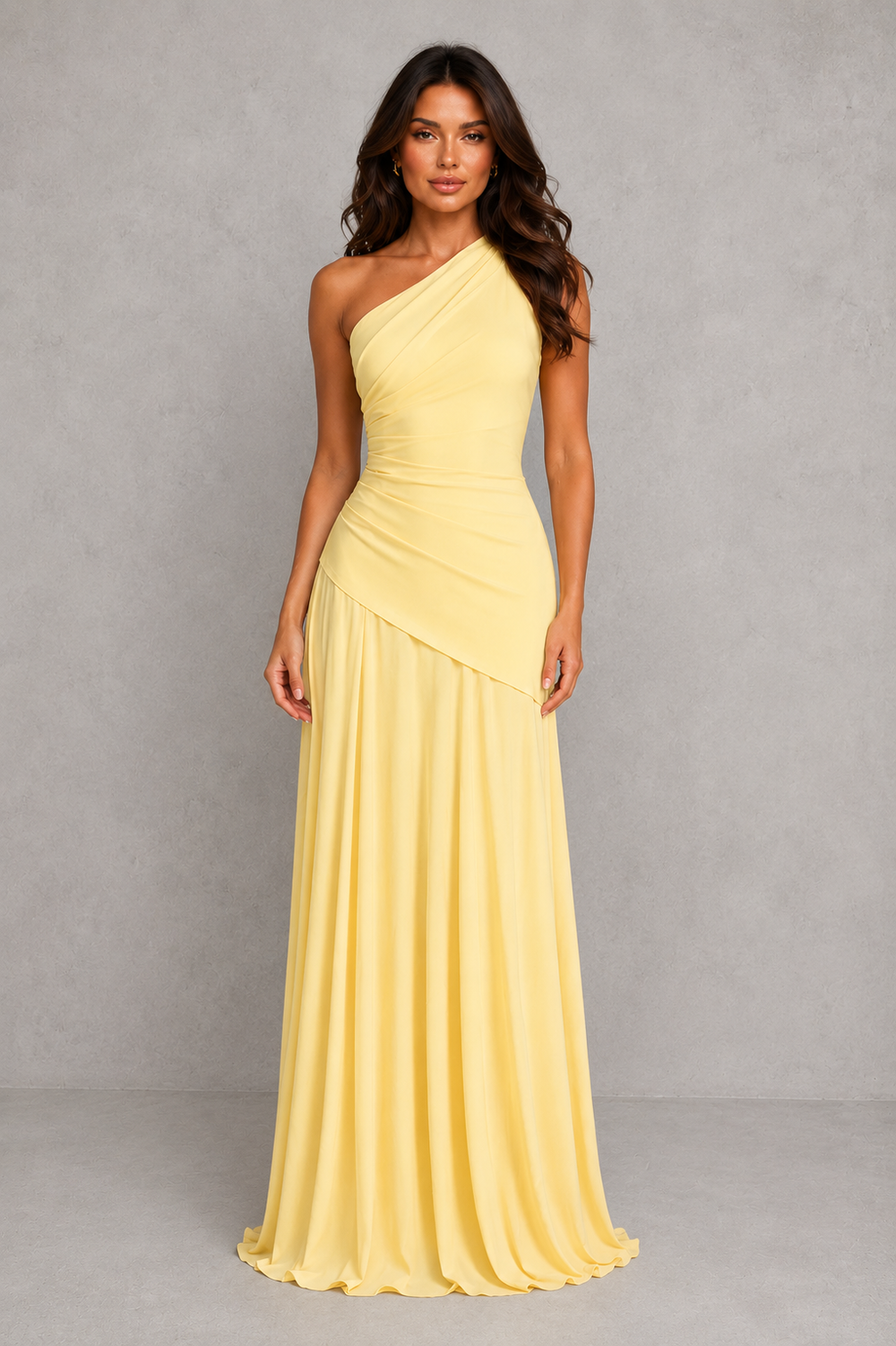 Women’s Draped Chiffon Gown with Lace-Up Back - By Hayley