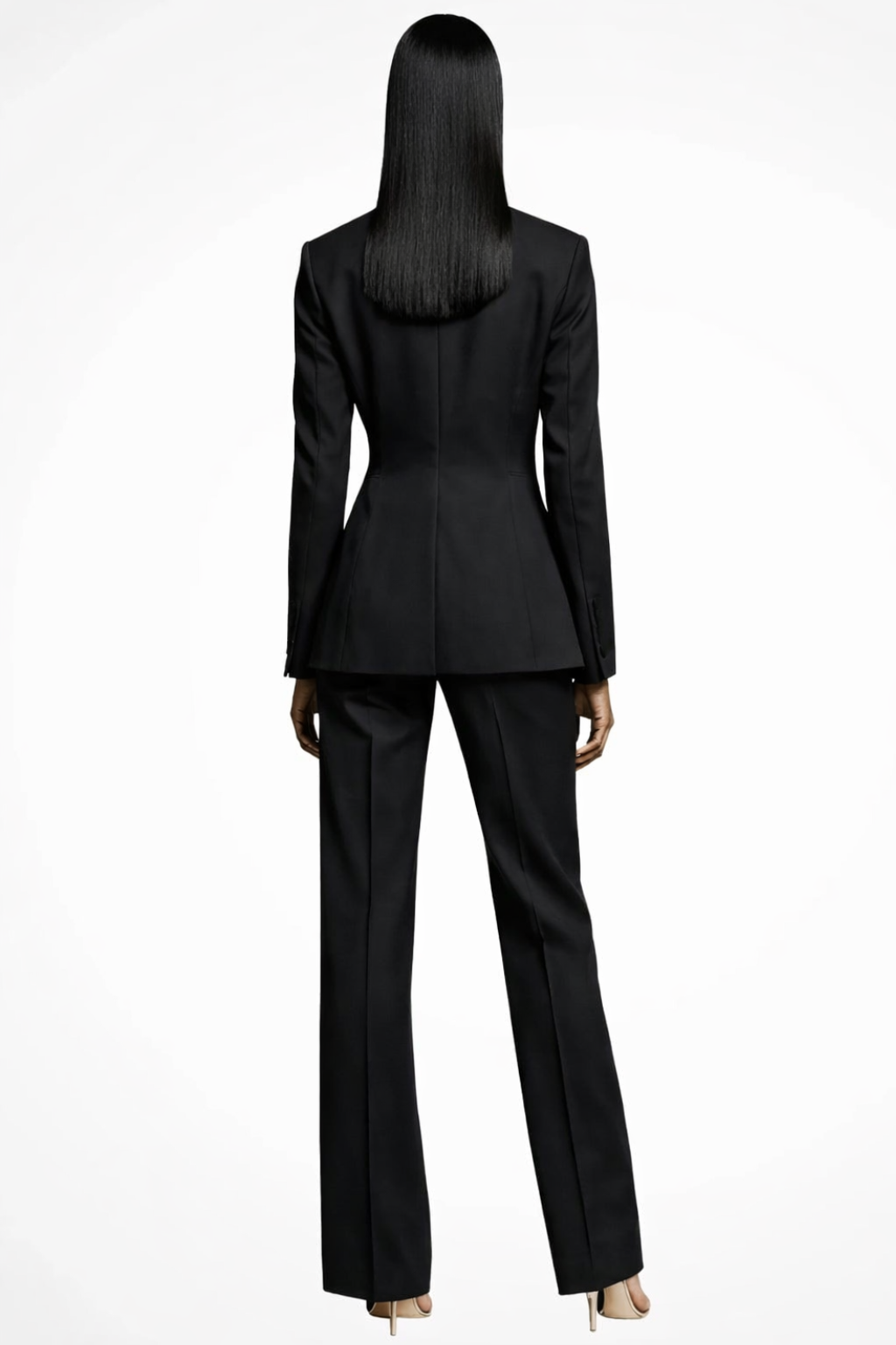 Black suit on a white background