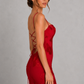 Women’s Floral Appliqué Bodycon Mini Dress with Corset Bodice