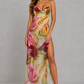 Women’s Floral Beaded Maxi Dress with Cowl Neck for Formal & Evening Wear