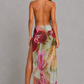 Women’s Floral Beaded Maxi Dress with Cowl Neck for Formal & Evening Wear