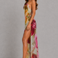 Women’s Floral Beaded Maxi Dress with Cowl Neck for Formal & Evening Wear