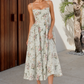 Women's Floral Corset Midi Dress - Sweetheart Wedding Guest & Occasion Dress