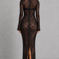 Women’s Floral Lace Maxi Dress with Long Sleeves for Formal & Evening Wear