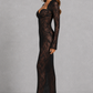 Women’s Floral Lace Maxi Dress with Long Sleeves for Formal & Evening Wear
