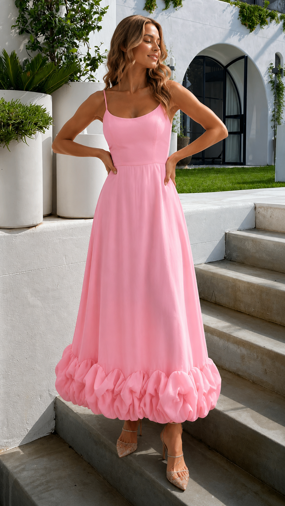 Women’s Flowing Midi Dress with Defined Waist for Everyday & Occasion Wear