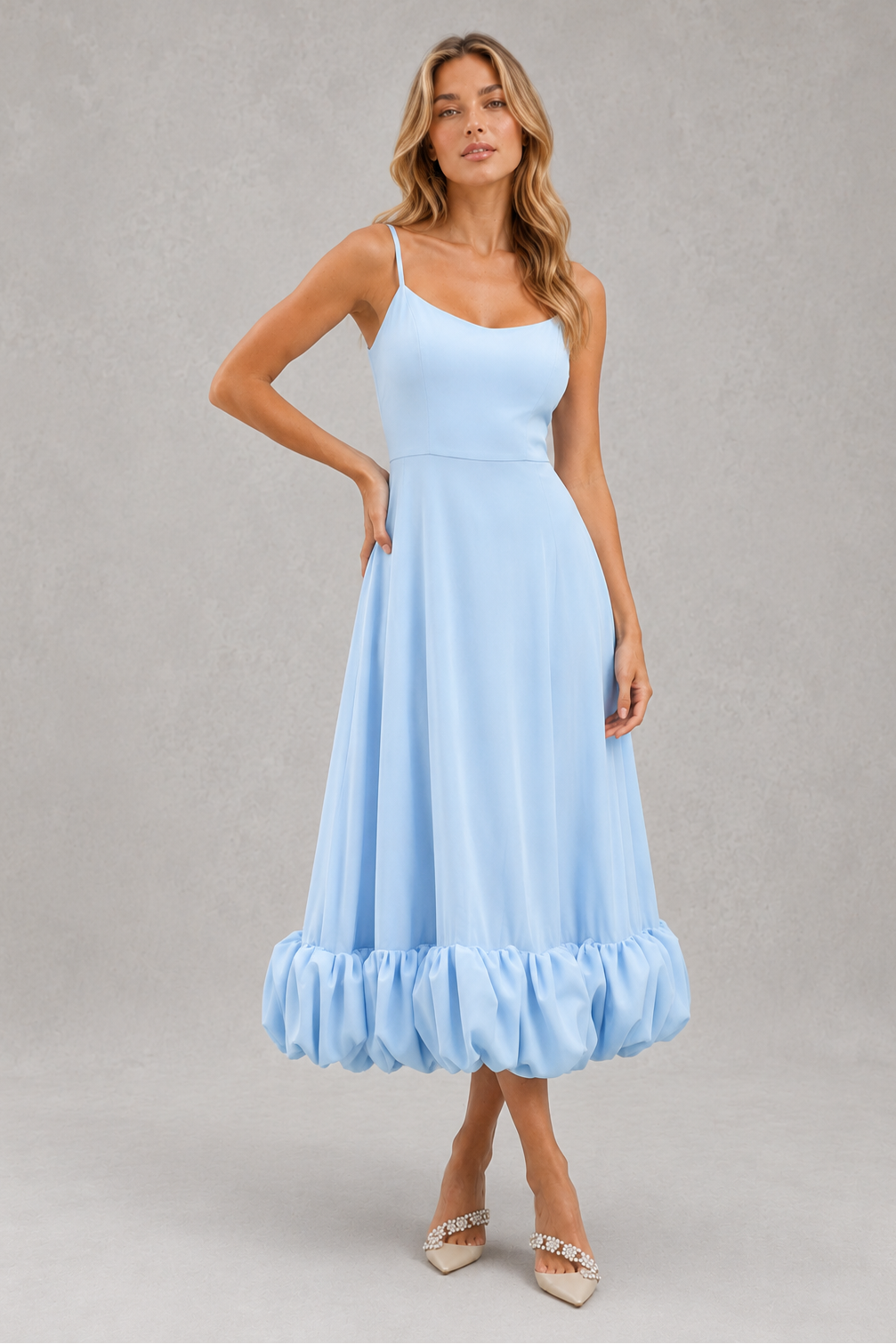 Women’s Flowing Midi Dress with Defined Waist for Everyday & Occasion Wear
