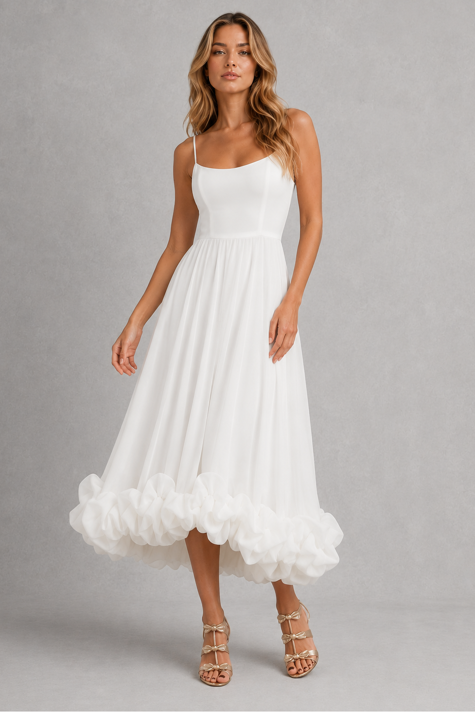 Women’s Flowing Midi Dress with Defined Waist for Everyday & Occasion Wear