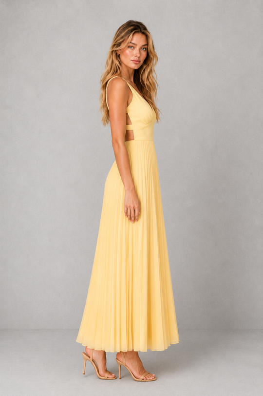 Women's Flowing Yellow Maxi Dress – By Hayley