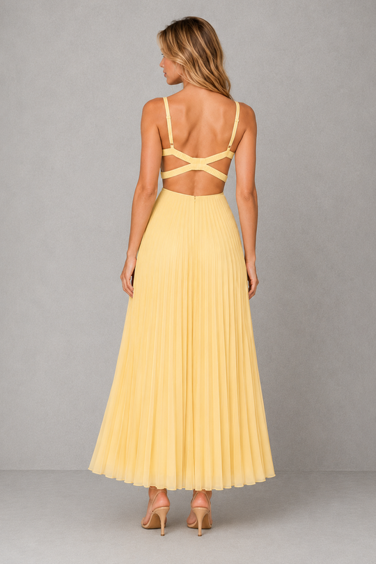 Women's Flowing Yellow Maxi Dress – By Hayley