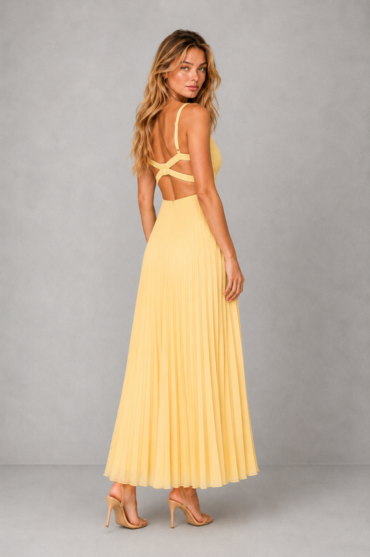 Women's Flowing Yellow Maxi Dress – By Hayley