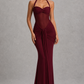 Women’s Halter Maxi Dress with Sheer Mesh Bodice for Formal & Evening Wear