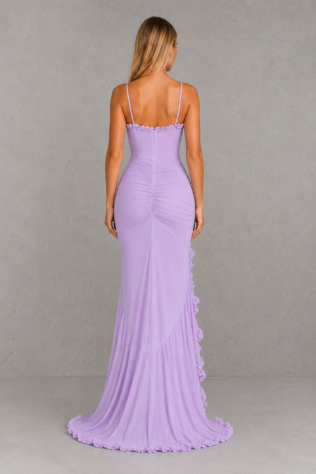 Women’s High Split Ruffle Maxi Dress – By Hayley