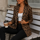 Women’s Leopard Print Blazer with Lapel Collar