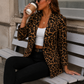 Women’s Leopard Print Blazer with Lapel Collar