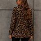 Women’s Leopard Print Blazer with Lapel Collar