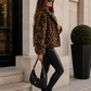Women’s Leopard Print Faux Fur Cropped Jacket for Winter & Statement Casual Wear