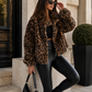 Women’s Leopard Print Faux Fur Cropped Jacket for Winter & Statement Casual Wear