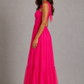Women’s Mesh A-Line Maxi Gown with Flounce Hem for Formal & Evening Wear