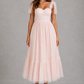 Women’s Mesh A-Line Maxi Gown with Flounce Hem for Formal & Evening Wear